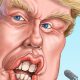 trump caricature close up