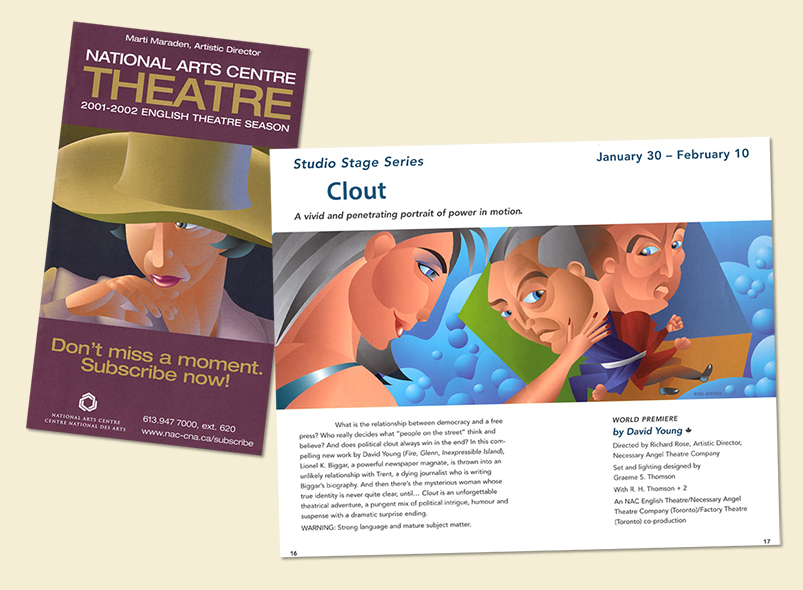 english theatre pamphlet design and illustration