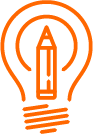 lightbulb and pencil icon