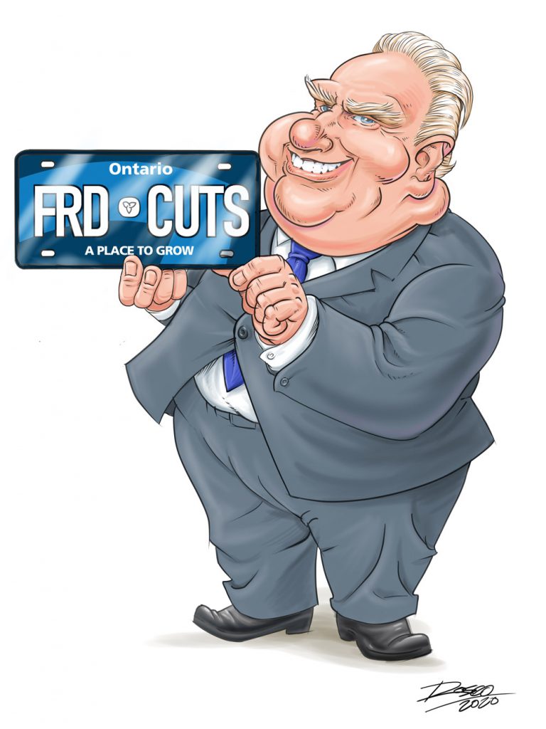 premier of Ontario Doug Ford caricature