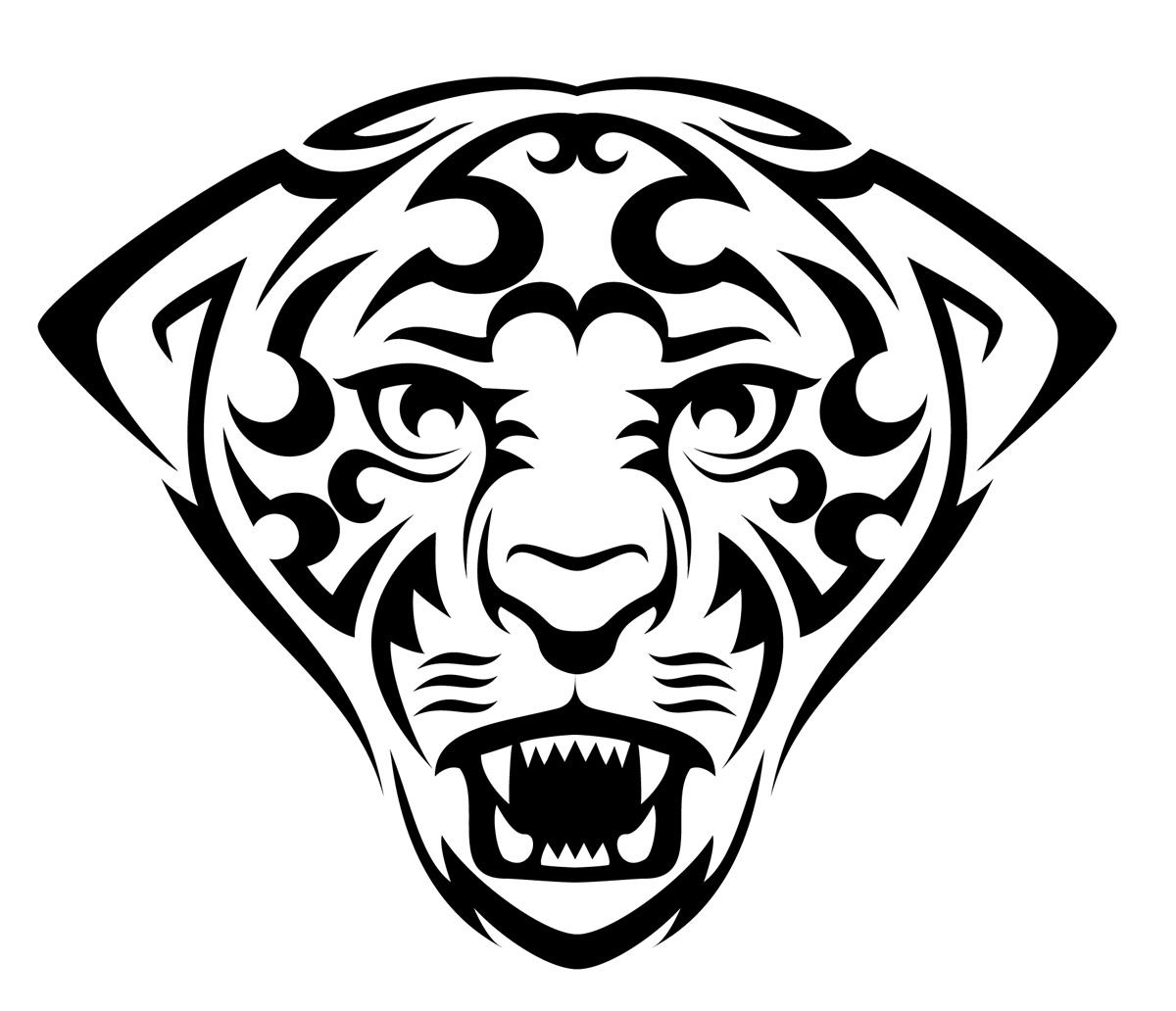 tribal design stylized cougar face